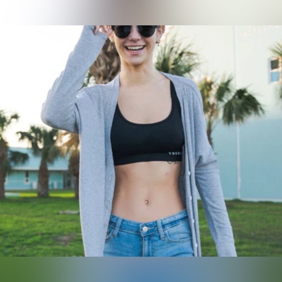 YoungLA Silver Cloud Cardigan V-Neck Button Front V-Neck in Gray - Size S/M - Picture 5 of 5